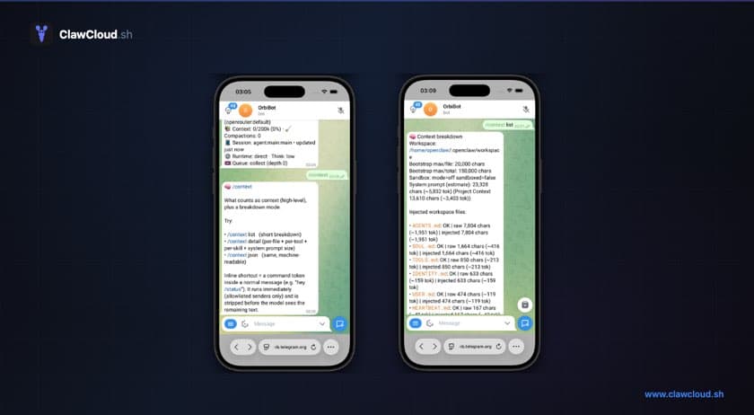 OpenClaw bot responding in a Telegram chat